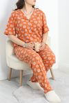 Büyük Beden Düğmeli Süprem Pijama Takımı Kırmızıbeyaz - 50350.919.