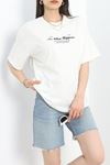 Baskılı Oversize Tişört Ekrusiyah - 40637.1872.