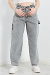 Carpenter Detaylı Baggy Kot Pantolon Gri - 30478.1975.