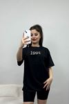 Baskılı Oversize Tişört Siyahbeyaz - 40637.1872.