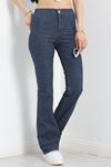 İspanyol Paça Cepsiz Kot Pantolon Mavi2 - 40517.1431.