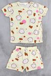 4-13 Yaş Kız Çocuk Pijama Takımı Krempembe - 411.1287.