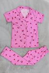 10-16 Yaş Düğmeli Süprem Pijama Takımı Pembekiraz - 50193.1857.