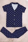 10-16 Yaş Düğmeli Süprem Pijama Takımı Lacivert - 50193.1857.