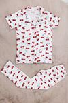 10-16 Yaş Düğmeli Süprem Pijama Takımı Kırmızıkiraz - 50193.1857.