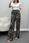 Polyester Kaşkorse Beli Lastikli Pantolon Leopar - 40522.1247.