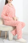 Süprem Düğmeli Pijama Takımı Somon - 50160.1857.