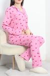 Süprem Düğmeli Pijama Takımı Pembekırmızı - 50160.1857.