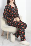 Süprem Düğmeli Pijama Takımı Siyahçilek - 50160.1857.