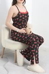 Yaka Dantelli Süprem Pijama Takımı Siyahkiraz - 50192.1857.