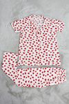 10-16 Yaş Düğmeli Süprem Pijama Takımı Kırmızıbeyaz - 50193.1857.