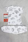 3-6 Yaş Boyanabilir Çocuk Pijama Takımı Beyaz - 70067.1952.