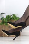 8 Cm Topuklu Stiletto Süetsiyah - 20558.264.