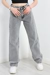 Yüksek Bel Straight Kesim Kot Pantolon Gri - 30541.1975.