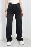 Yüksek Bel Straight Kesim Kot Pantolon Füme - 30541.1975.