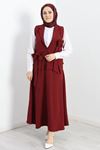 Fiyonklu Yelekli Takım Bordo - 2006.1988.