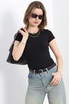 Kısa Kol Bisiklet Yaka Body Siyah - 21060.200.