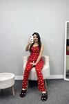 Milan Kumaş Fırfırlı Pijama Takımı Kırmızıkalp - 50182.1857.