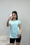 Taşlı Bluz Turkuaz - 20755.599.
