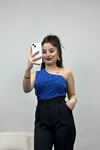 Tek Omuz Taş Detay Bluz Saks - 70060.599.