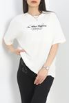 Baskılı Oversize Tişört Beyazsiyah - 40637.1872.