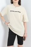 Baskılı Oversize Tişört Vizonsiyah - 40637.1872.