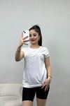 Kalp Detaylı Bluz Beyaz - 20758.599.