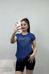 Kalp Detaylı Bluz İndigo - 20758.599.