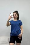 Yandan Büzgülü Bluz İndigo - 20765.599.