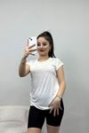 Omuzları Taş İşlemeli Bluz Ekru - 20936.599.