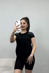 Omuzları Taş İşlemeli Bluz Siyah - 20936.599.