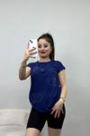 Taş Detay Viskon Bluz Lacivert - 40647.599.