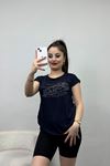 Taş Detay Viskon Bluz Lacivert - 40651.599.