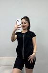 Şerit Taş Detaylı Viskon Bluz Siyah - 40656.599.