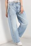 Büzgü Detaylı Baggy Kot Pantolon Açıkmavi1 - 30434.1966.