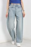 Büzgü Detaylı Baggy Kot Pantolon Açıkmavi2 - 30434.1966.