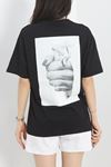 Baskılı Oversize Tişört Siyahgri - 40649.1872.