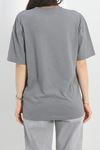 Baskılı Oversize Tişört Bej - 40637.1872.