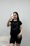 Yaprak Desenli Bluz Siyah - 20762.599.