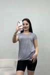 Taşlı Viskon Bluz Dumangri - 40645.599.