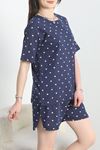 Yırtmaçlı Şortlu Pijama Takımı Lacivert - 50086.1857.