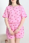 Yırtmaçlı Şortlu Pijama Takımı Pembekiraz - 50086.1857.