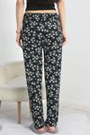 Ring Viskon Pijama Altı Siyahçiçekli - 50420.1928.