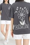 Baskılı Oversize Tişört Fümebeyaz1 - 40637.1872.