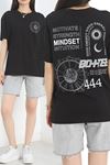 Baskılı Oversize Tişört Siyahgri - 40637.1872.