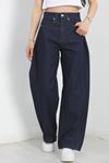 Büzgü Detaylı Baggy Kot Pantolon Koyulaci - 30434.1966.