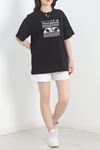 Baskılı Oversize Tişört Siyahgri2 - 40649.1872.