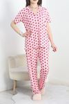 Milan Kumaş Düğmeli Pijama Takımı Koyupembe - 70455.1048.