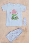 5-12 Yaş Kız Çocuk Şortlu Pijama Takımı Açıkmavi - 50414.1951.