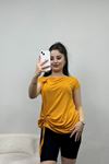 Yandan Büzgülü Bluz Hardal - 20754.599.